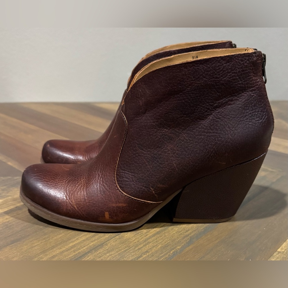 Korks Leather Rich Brown Heeled Ankle Boot | Women’s 9.5 - Picture 6 of 10